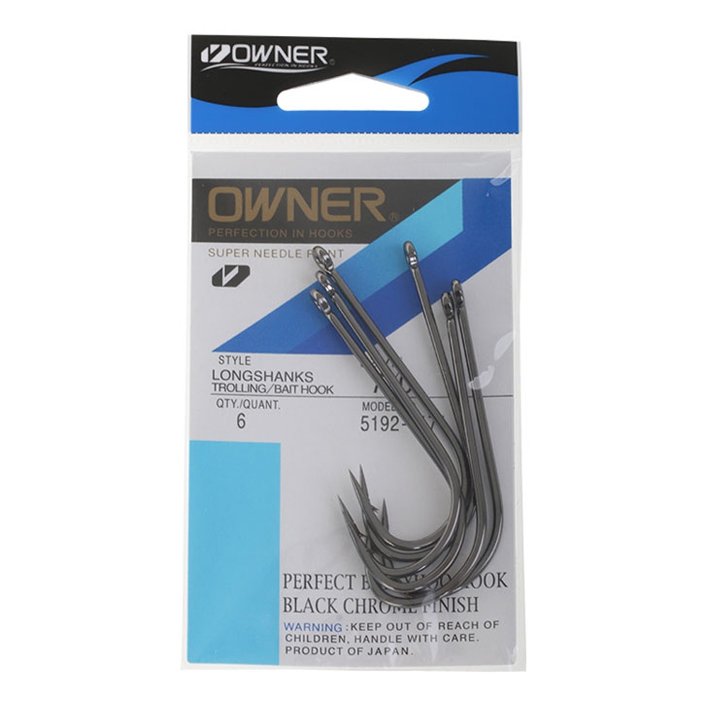 Owner Long Shank Hooks 7/0 Qty 6