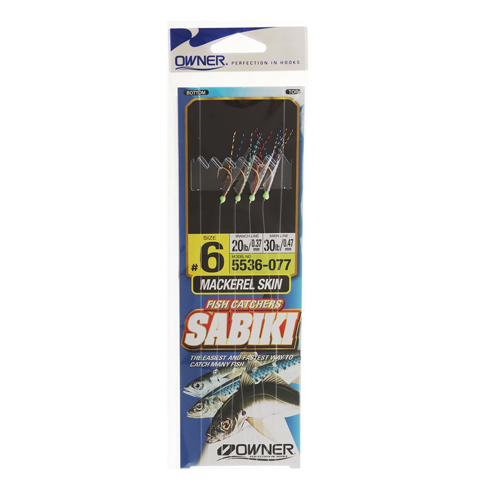 Owner Sabiki Bait Catcher Rig Mackerel with Lumo Bead Size 6