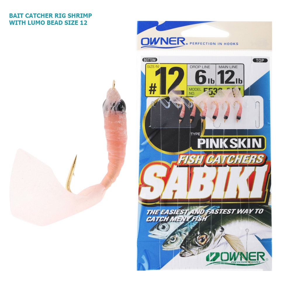 Owner Sabiki Bait Catcher Rig Shrimp with Lumo Bead