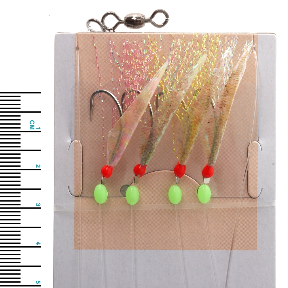 Hayabusa Mix Yarn Hot Hooks Sabiki Rig Size 16