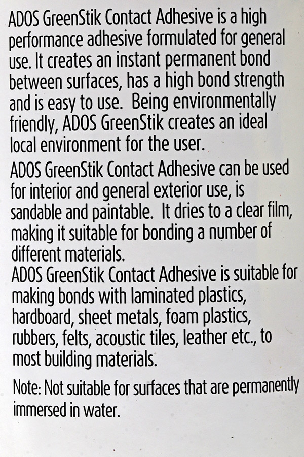 ADOS GreenStik Contact Adhesive 1L