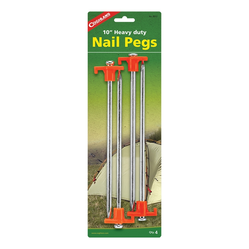 Coghlan's Heavy Duty Steel Nail Pegs 25cm Qty 4