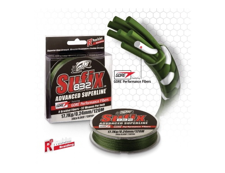 Sufix 832 Advanced Superline Braid Neon Lime 3500yds 10lb