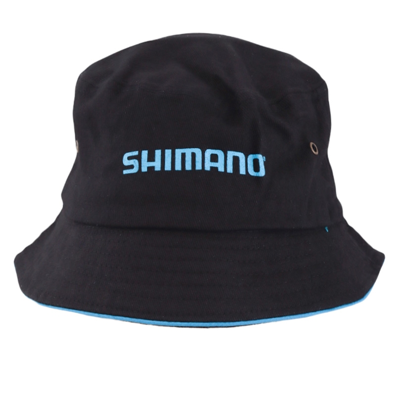 Shimano Bucket Hat Black with Blue Trim