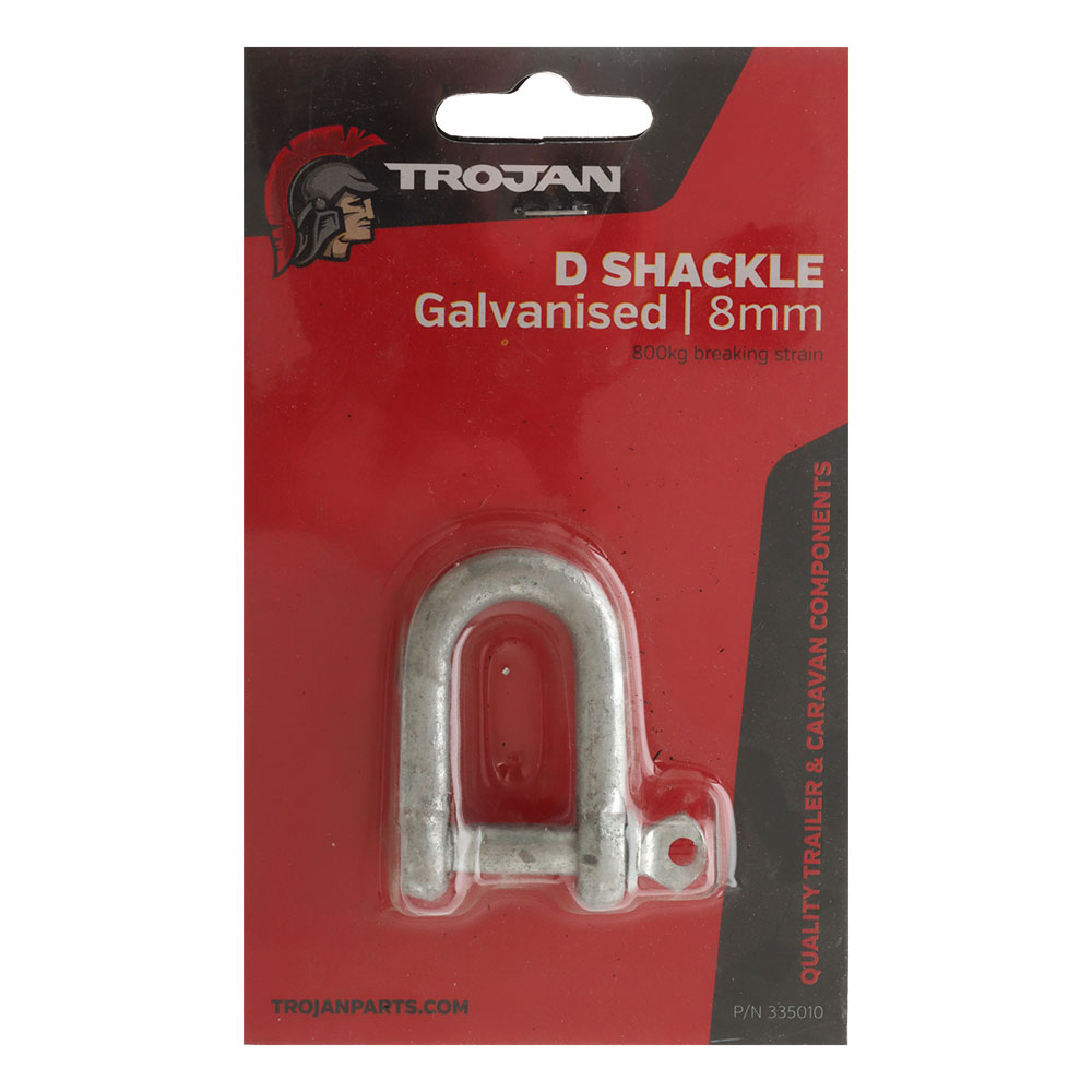 Trojan Galvanised D-Shackle with Packaging 8mm 800kg