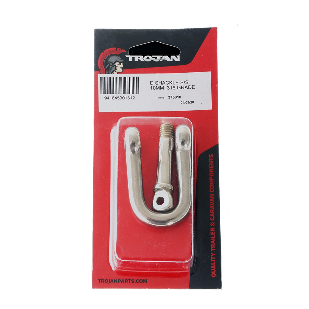 Trojan Stainless Steel D Shackle 10mm 1200kg