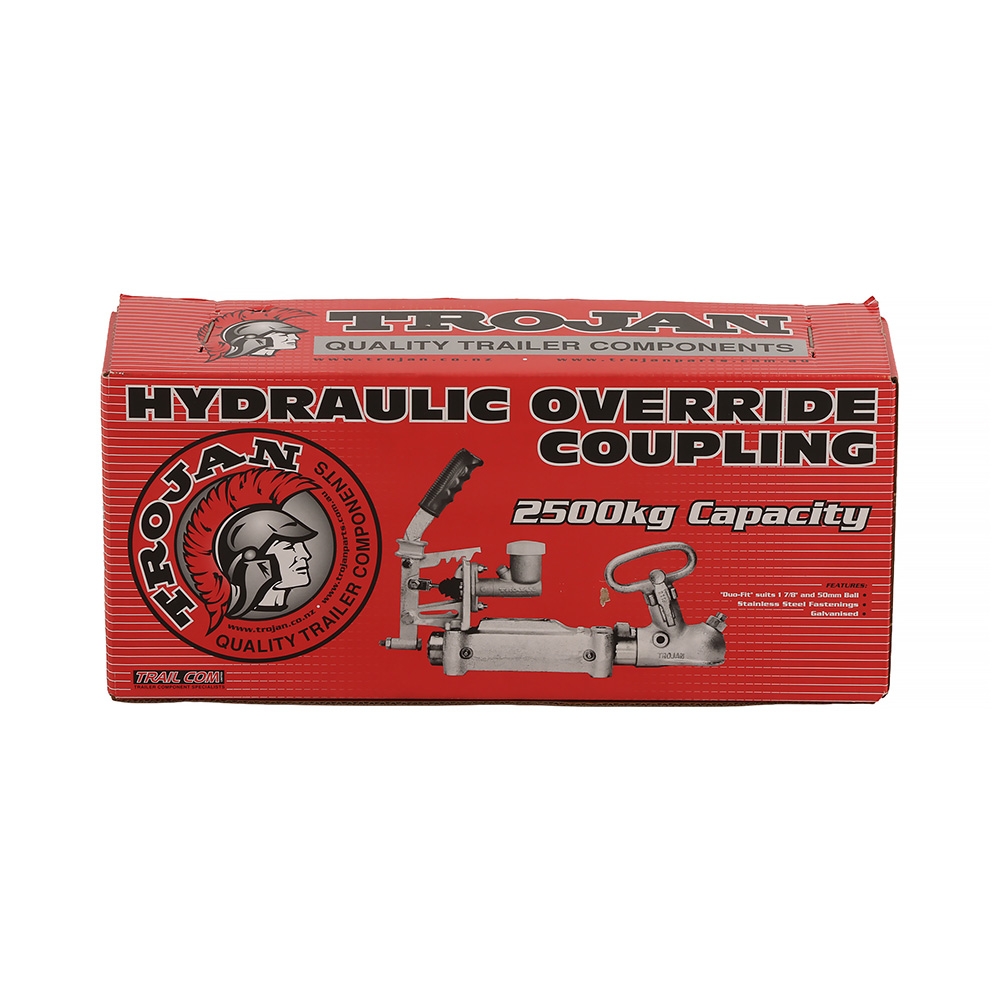 Trojan Braked Duofit Spring Dampened Override Hydraulic Coupling 2500kg 7/8 Cylinder