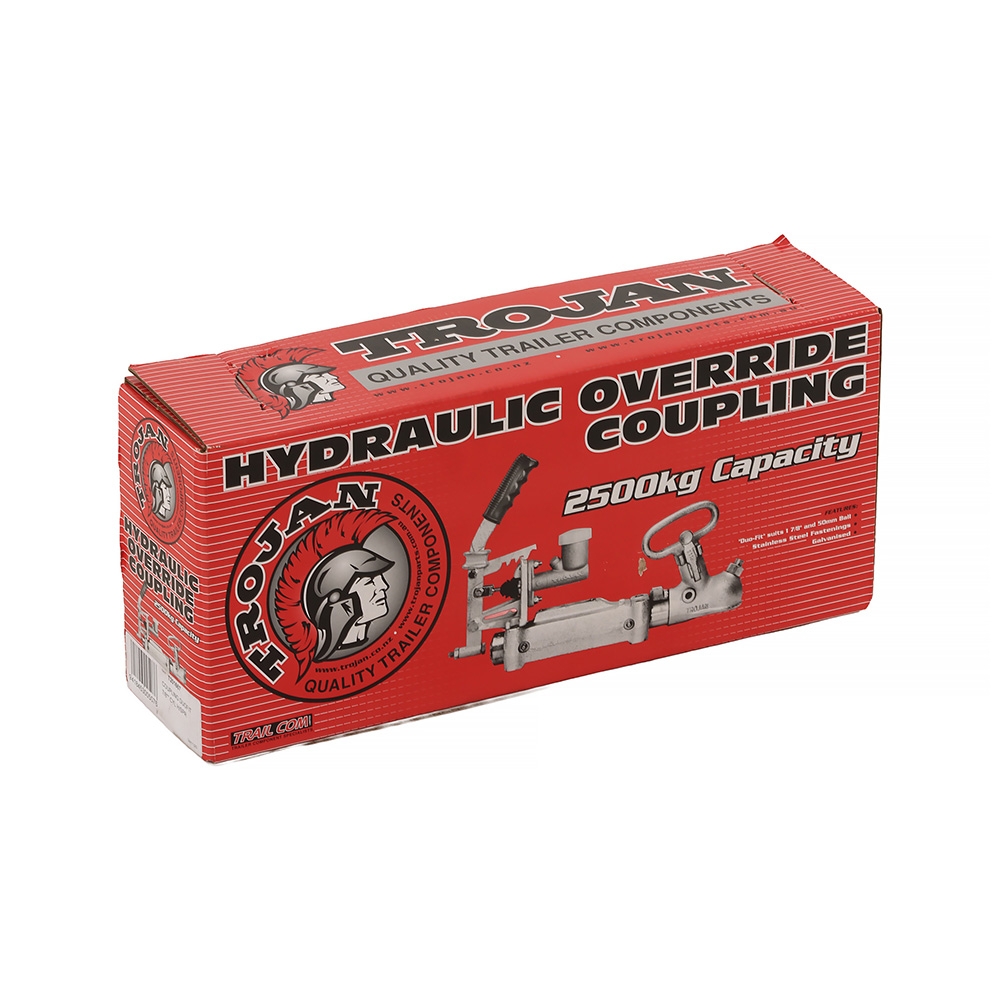 Trojan Braked Duofit Spring Dampened Override Hydraulic Coupling 2500kg 7/8 Cylinder