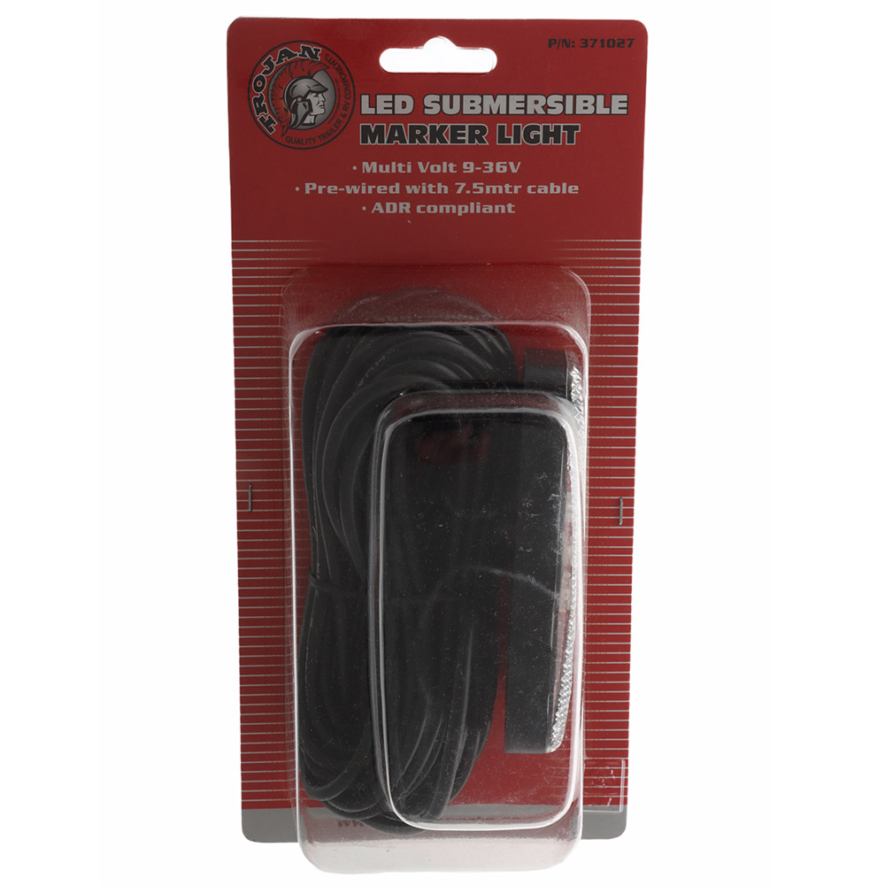 Trojan Trailer Multi Volt LED Marker Light White 110x50mm