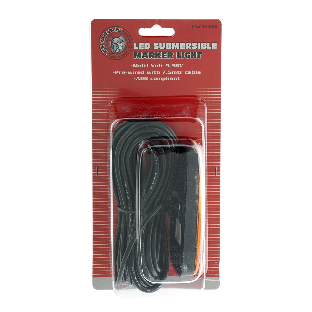 Trojan Trailer Multi Volt LED Submersible Marker Light Amber 110x50mm