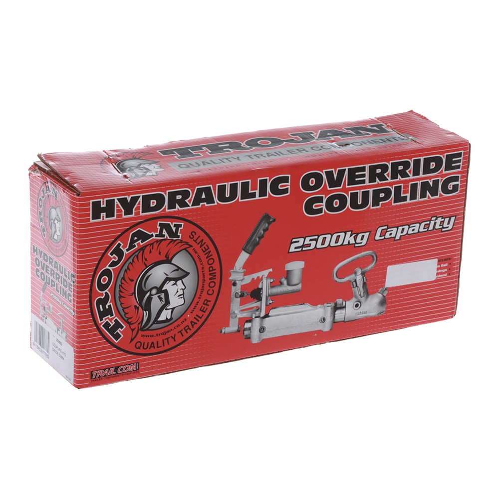 Trojan Braked Snap Lock Override Hydraulic Trailer Coupling 2500kg 3/4 Cylinder 50mm