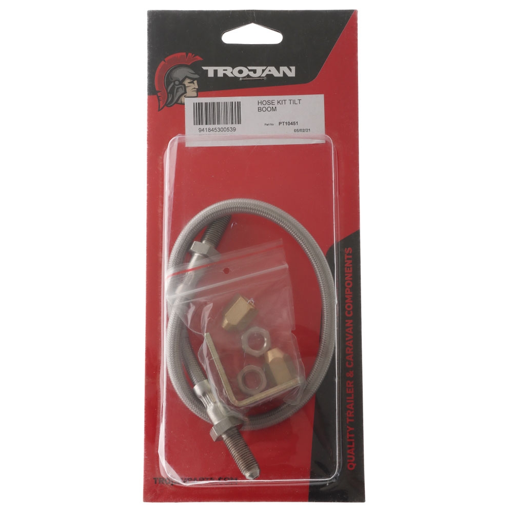 Trojan Stainless Steel Trailer Hydraulic Tilt Boom Hose Kit