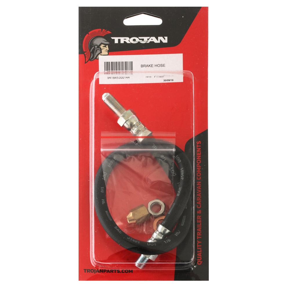 Trojan Standard Rubber Brake Hose 3/8in UNF Male to Male