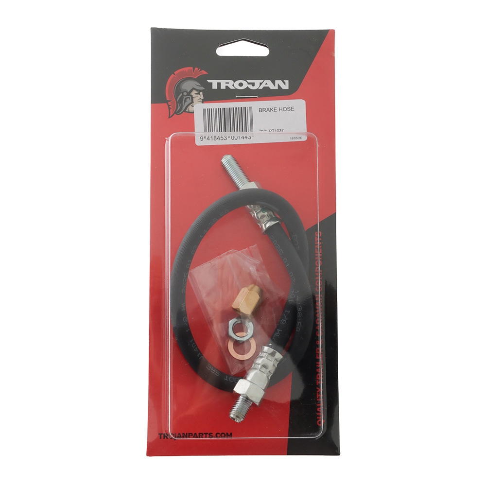 Trojan Standard Rubber Brake Hose 3/8in UNF Male to Male