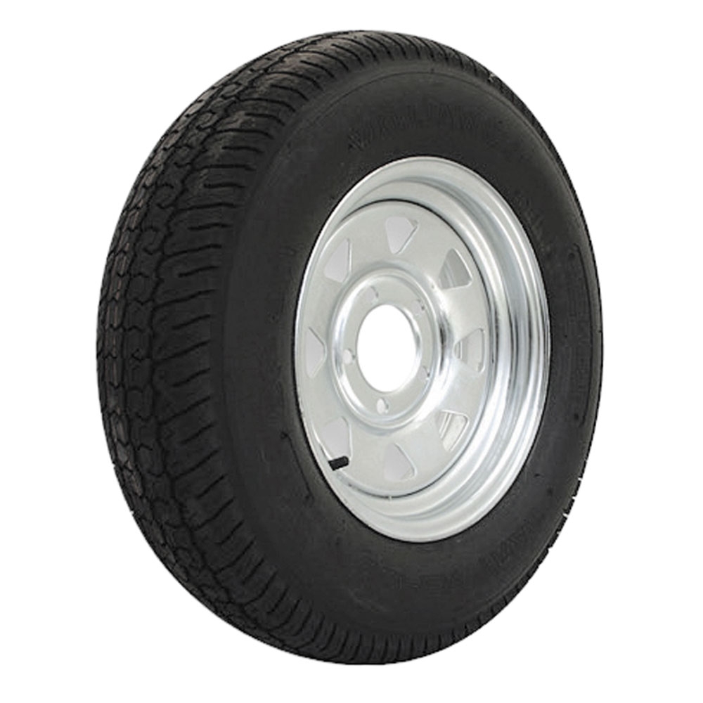 Trojan Galvanised 4 Stud 4in PCD Trailer Wheel Rim with 480x8in Tyre
