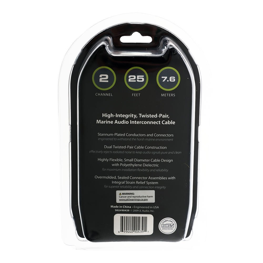 JL Audio 2-Channel Marine Audio Interconnect Cable 25ft