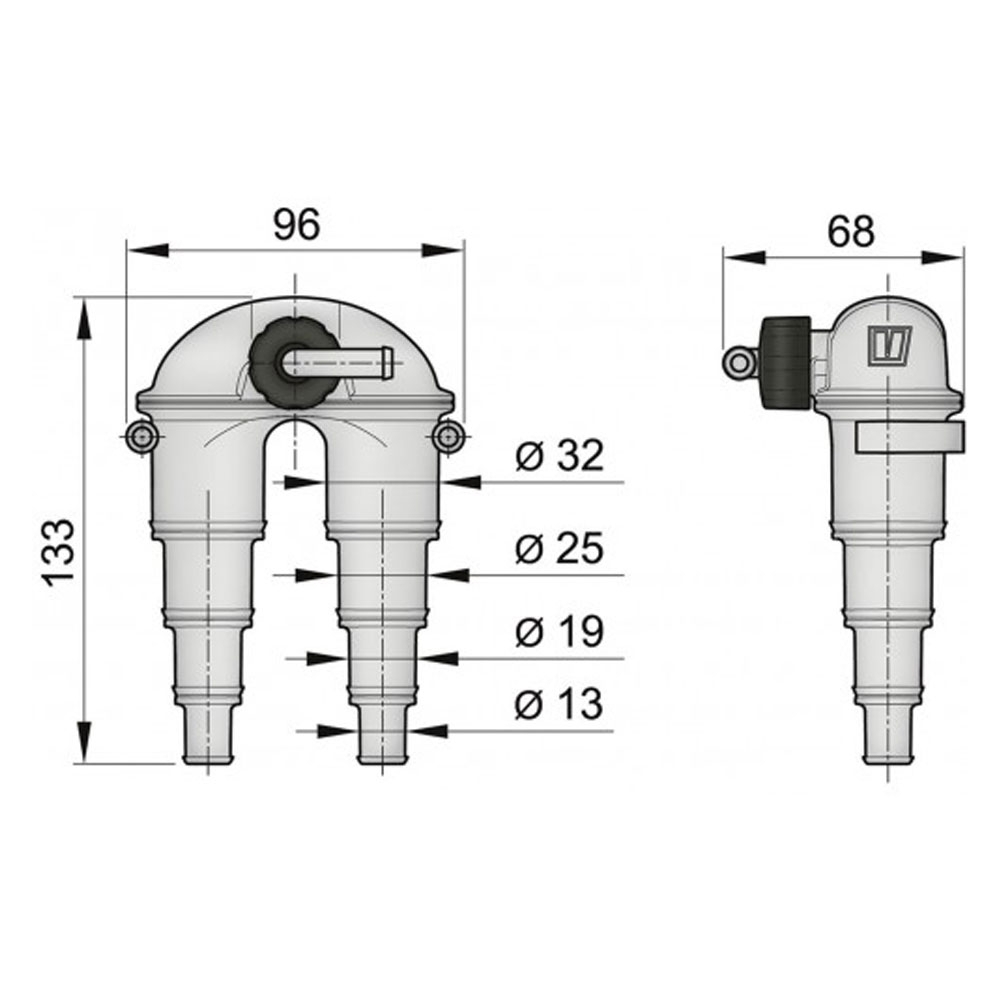 VETUS Anti-Syphon Air Vent with Valve for 13/19/25/32mm Hose