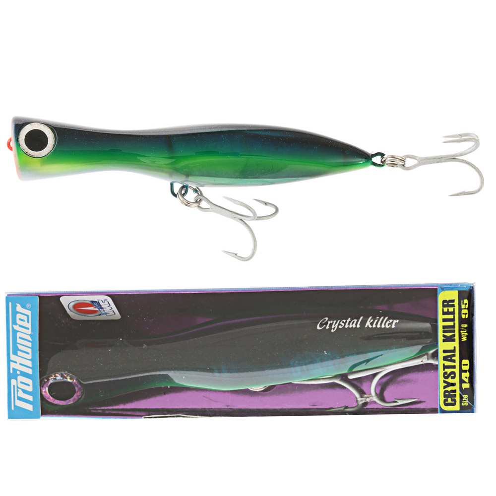 Pro Hunter Crystal Killer Pencil Popper 140mm 95g Green