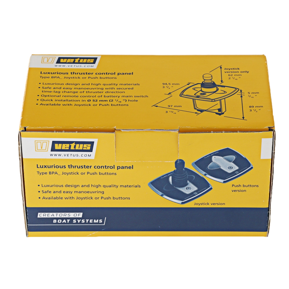 VETUS Aluminium Bow Thruster Panel with Joy-Stick and Time Delay 12/24V