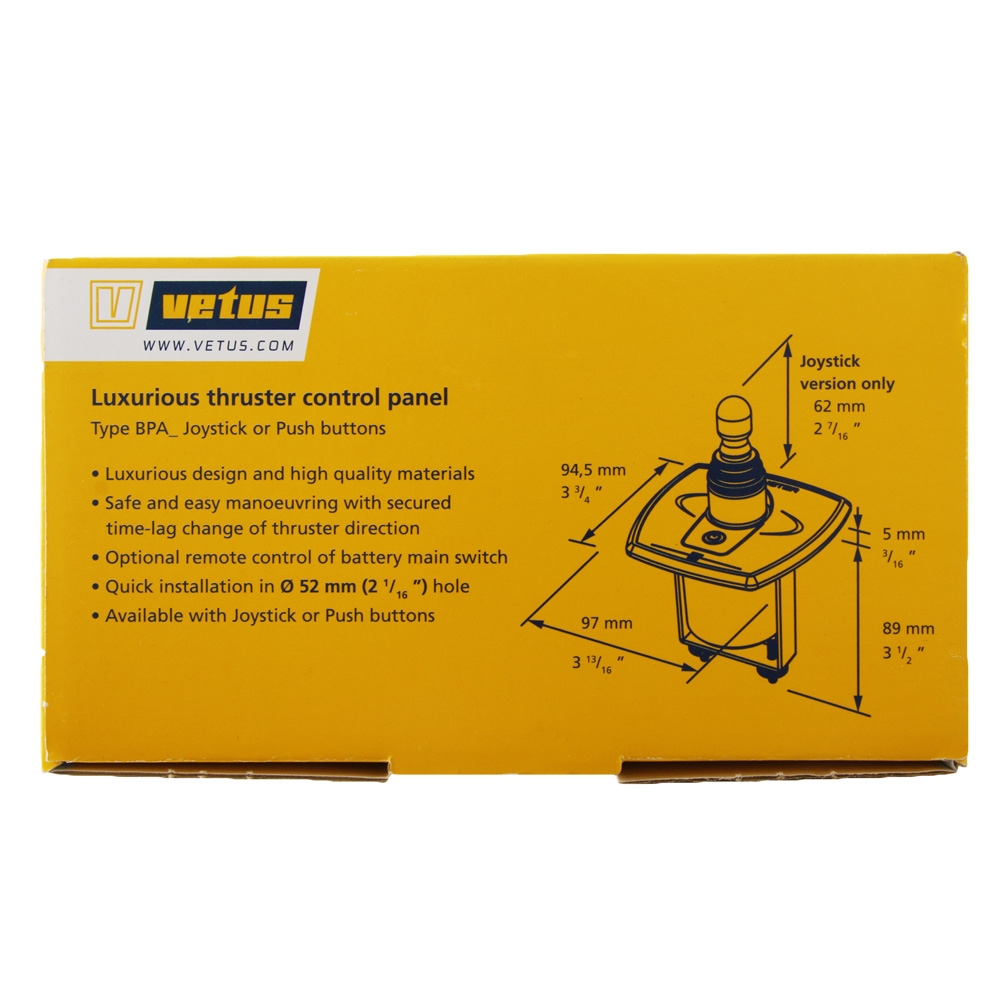VETUS Aluminium Bow Thruster Panel with Joy-Stick and Time Delay 12/24V