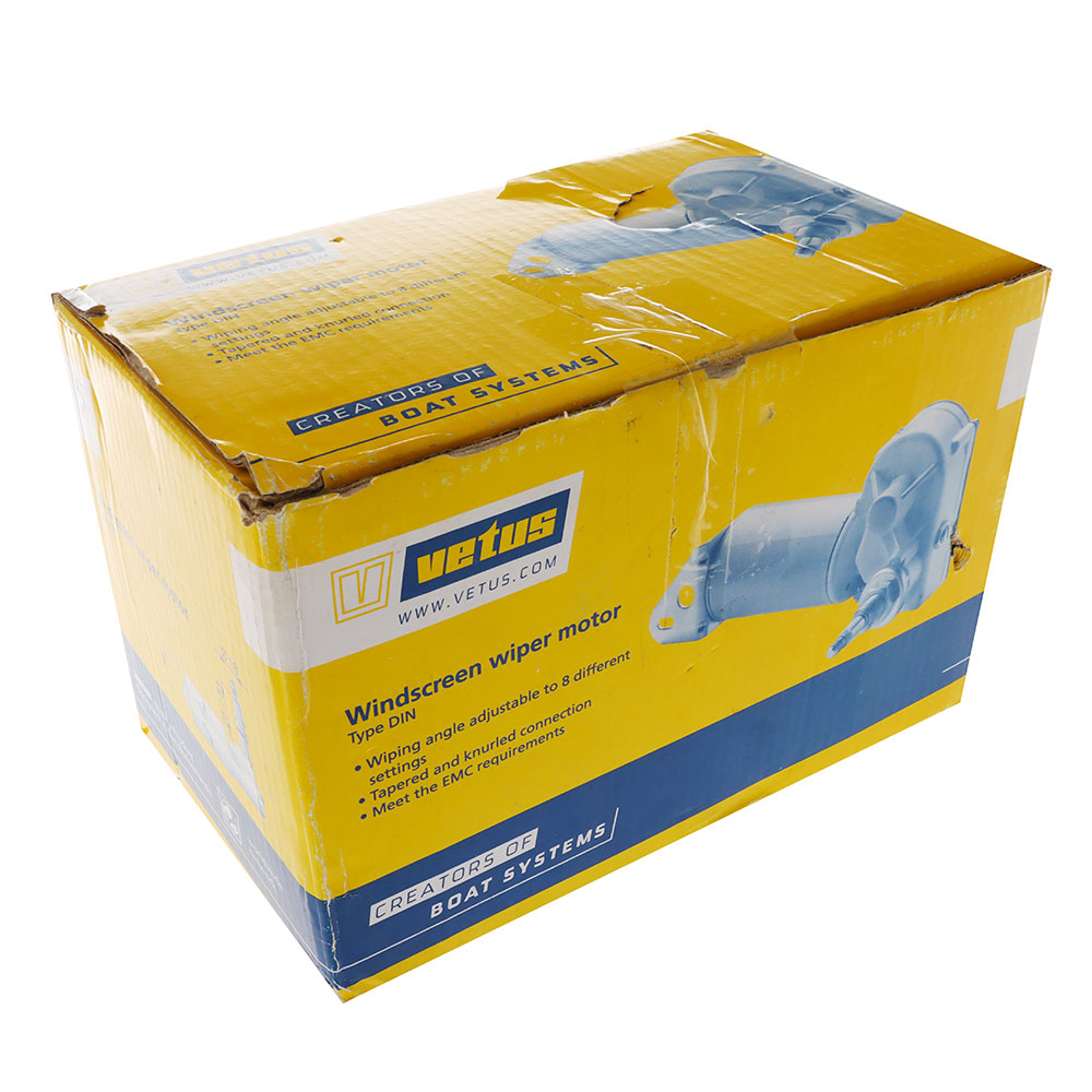 VETUS 2-Speed Wiper Motor 12V 25mm Spindle with DIN Tapered End