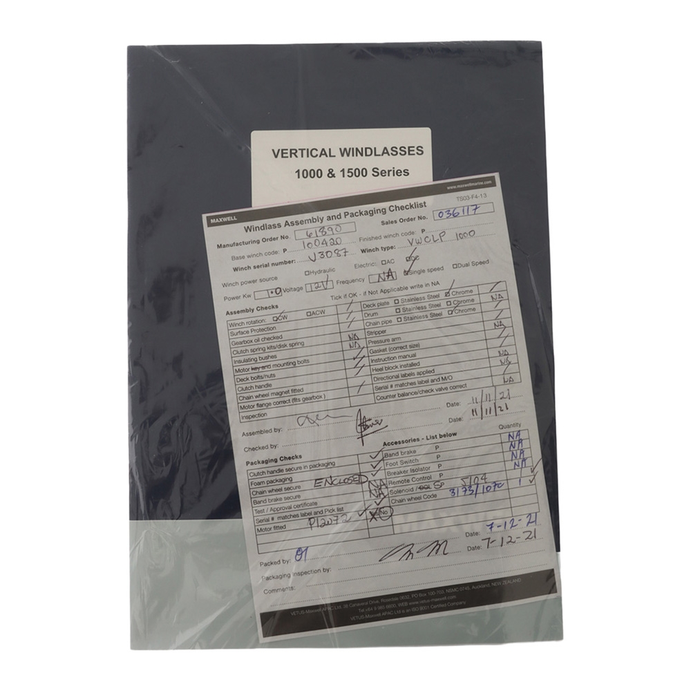 Maxwell 1000 Low Profile Chain Anchor Windlass Winch 6-10mm 12V 1000W