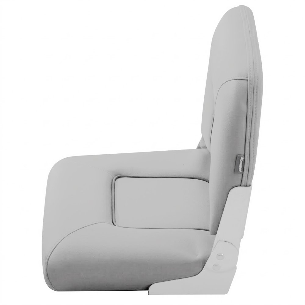 V-Quipment First Mate Deluxe Folding Seat Light Grey with Dark Blue Seams