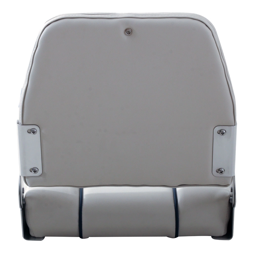 V-Quipment First Mate Deluxe Folding Seat White with Dark Blue Seams V-Quipment First Mate Deluxe Folding Seat White with Dark Blue Seams