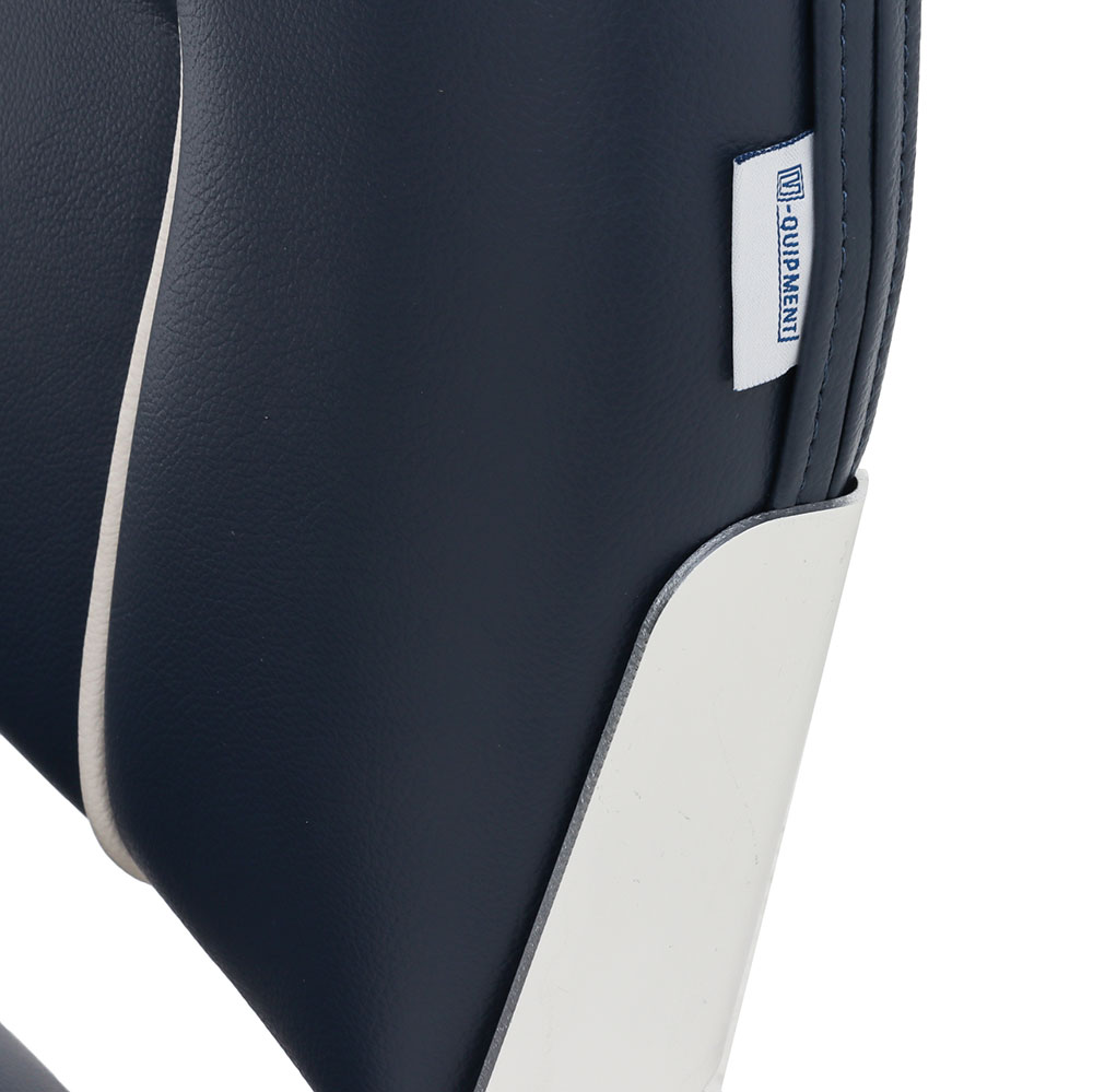 V-Quipment First Mate Deluxe Folding Seat Dark Blue with White Seams