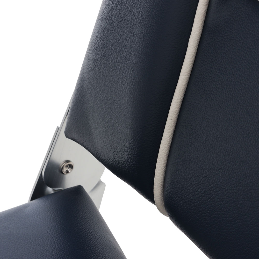 V-Quipment First Mate Deluxe Folding Seat Dark Blue with White Seams