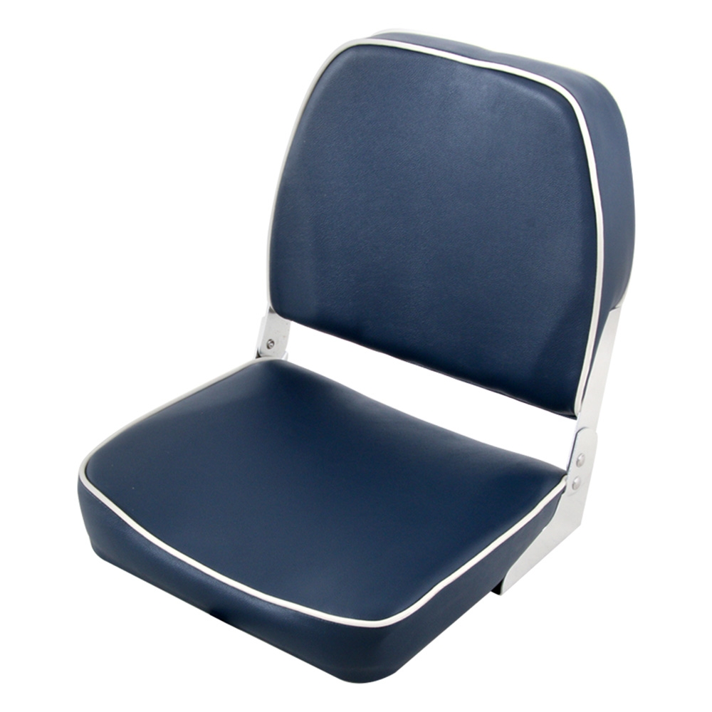 V-Quipment Fisherman Classic Folding Boat Seat Dark Blue with White Seams