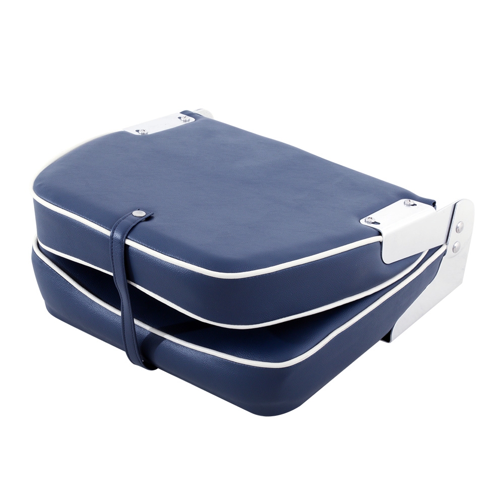 V-Quipment Fisherman Classic Folding Boat Seat Dark Blue with White Seams