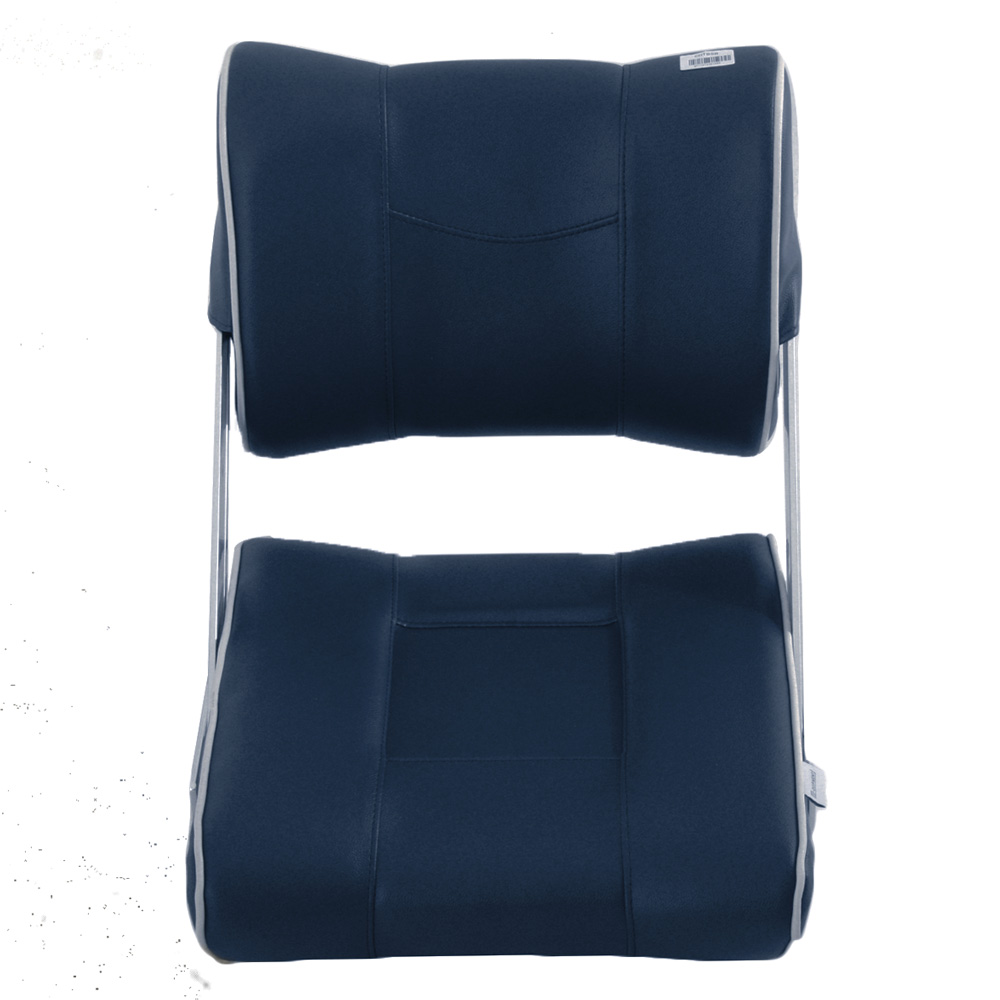 V-Quipment Ferry Helm Seat with Adjustable Backrest Dark Blue with White Seams