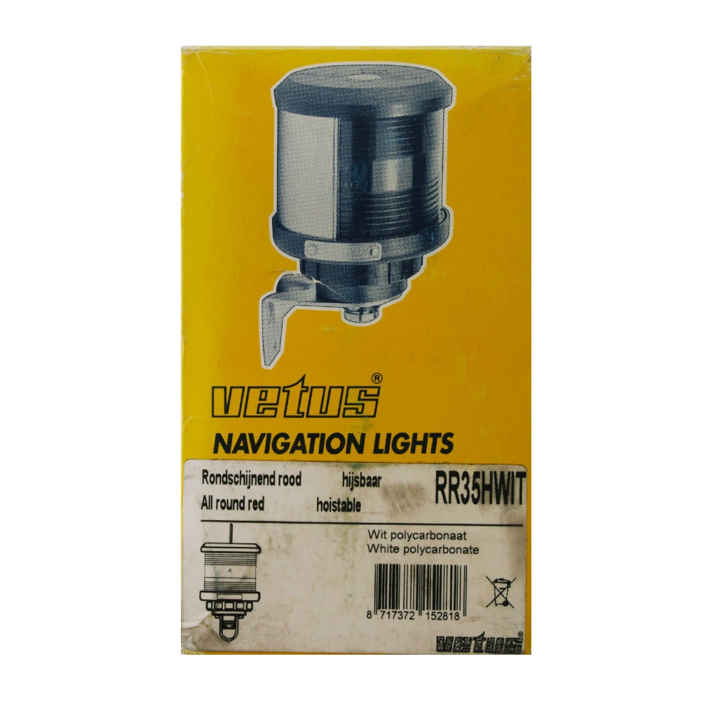 V-Quipment Type 35 All Round Navigation Light Hoistable Red - White Housing