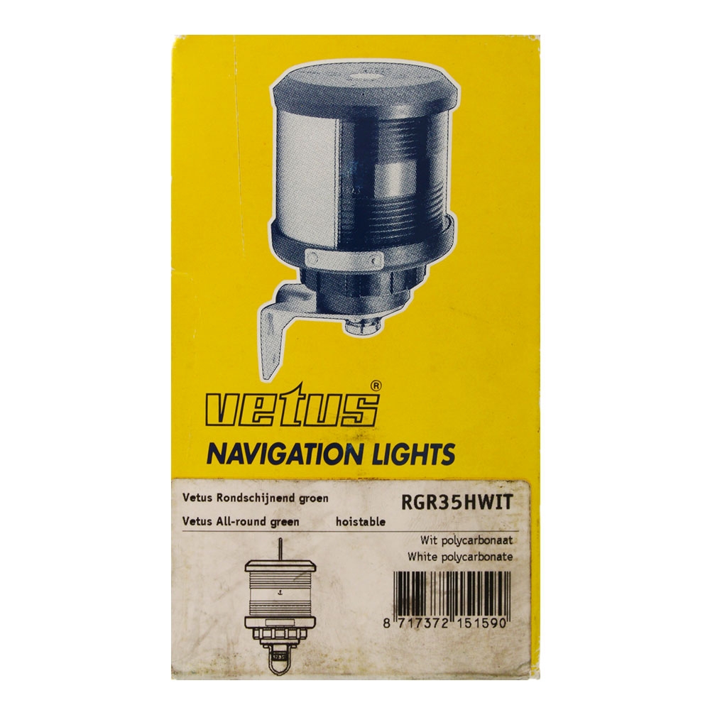 V-Quipment Type 35 All Round Navigation Light Hoistable Green - White Housing