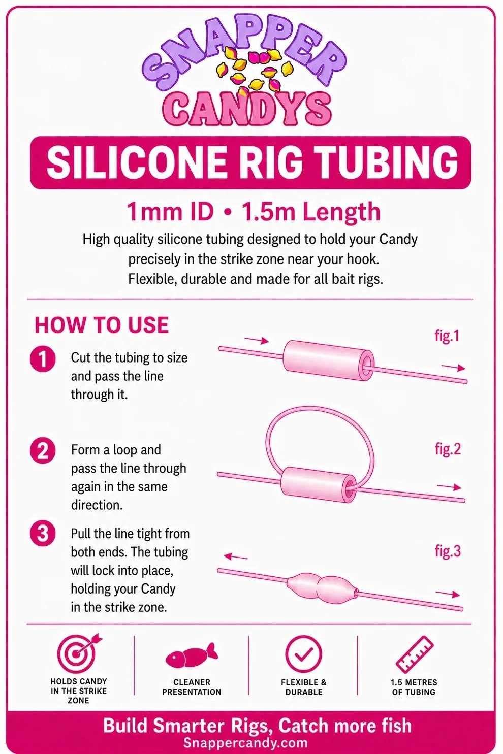 Snapper Candy Silicone Rig Tubing 1mm x 1.5m