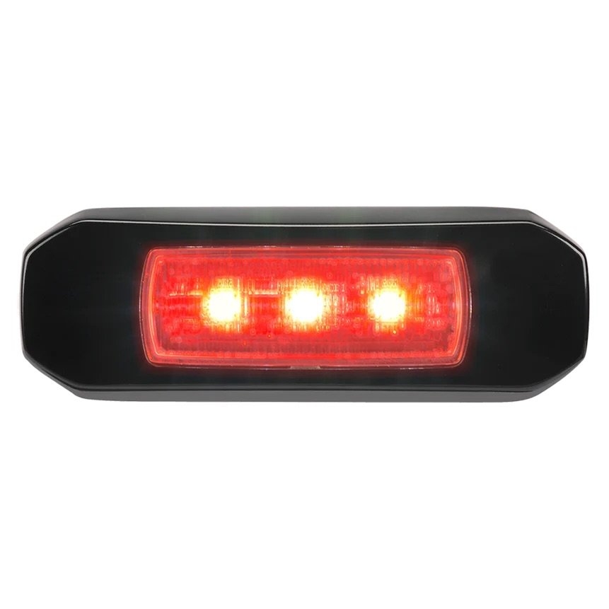 Narva Model 68 LED Courtesy Lamp Black Bezel Red/White Light 9-33V