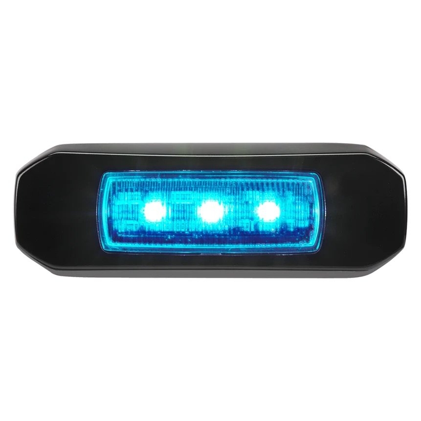 Narva Model 68 LED Courtesy Lamp Black Bezel Blue/White Light 9-33V