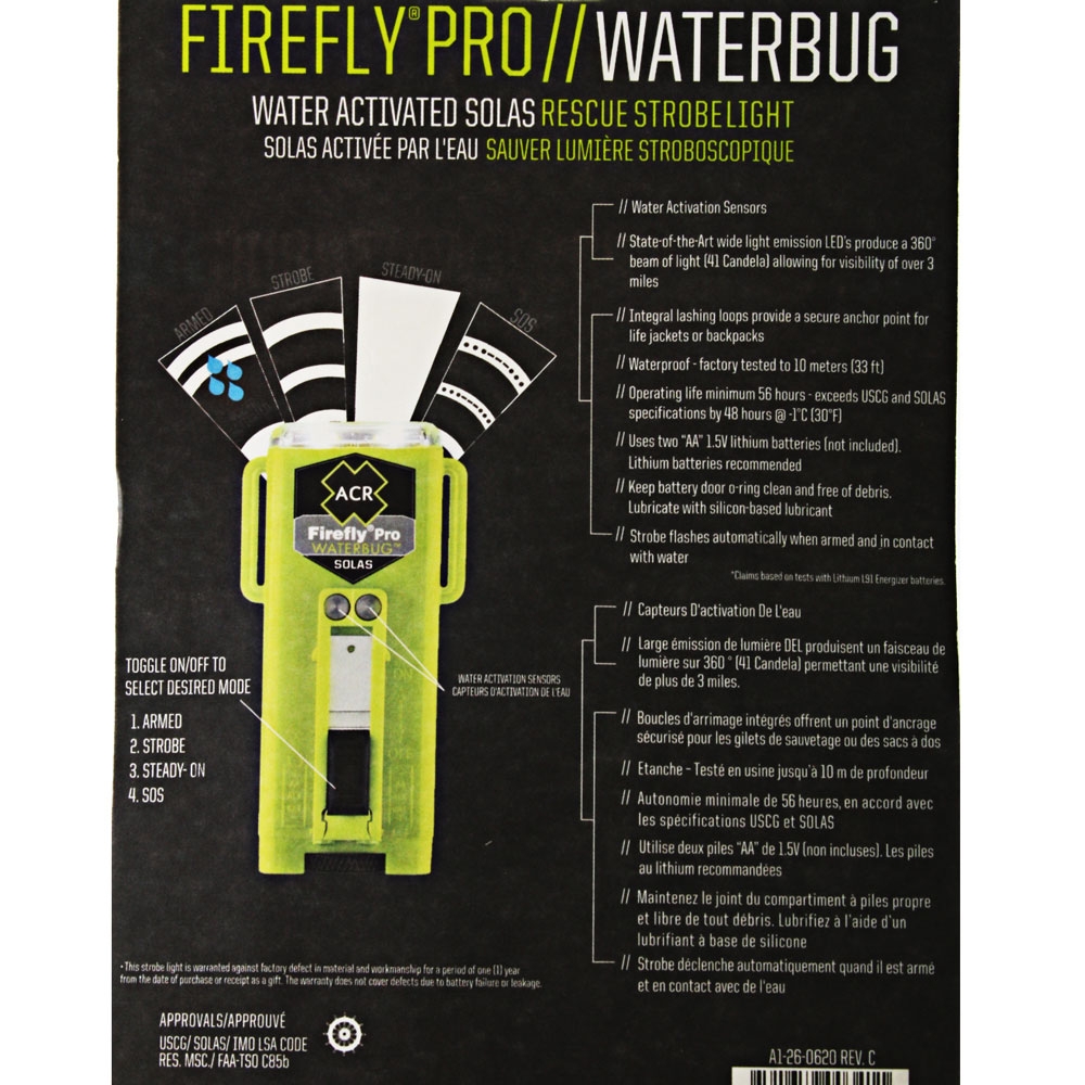 ACR Firefly PRO Waterbug Emergency Distress Strobe Light