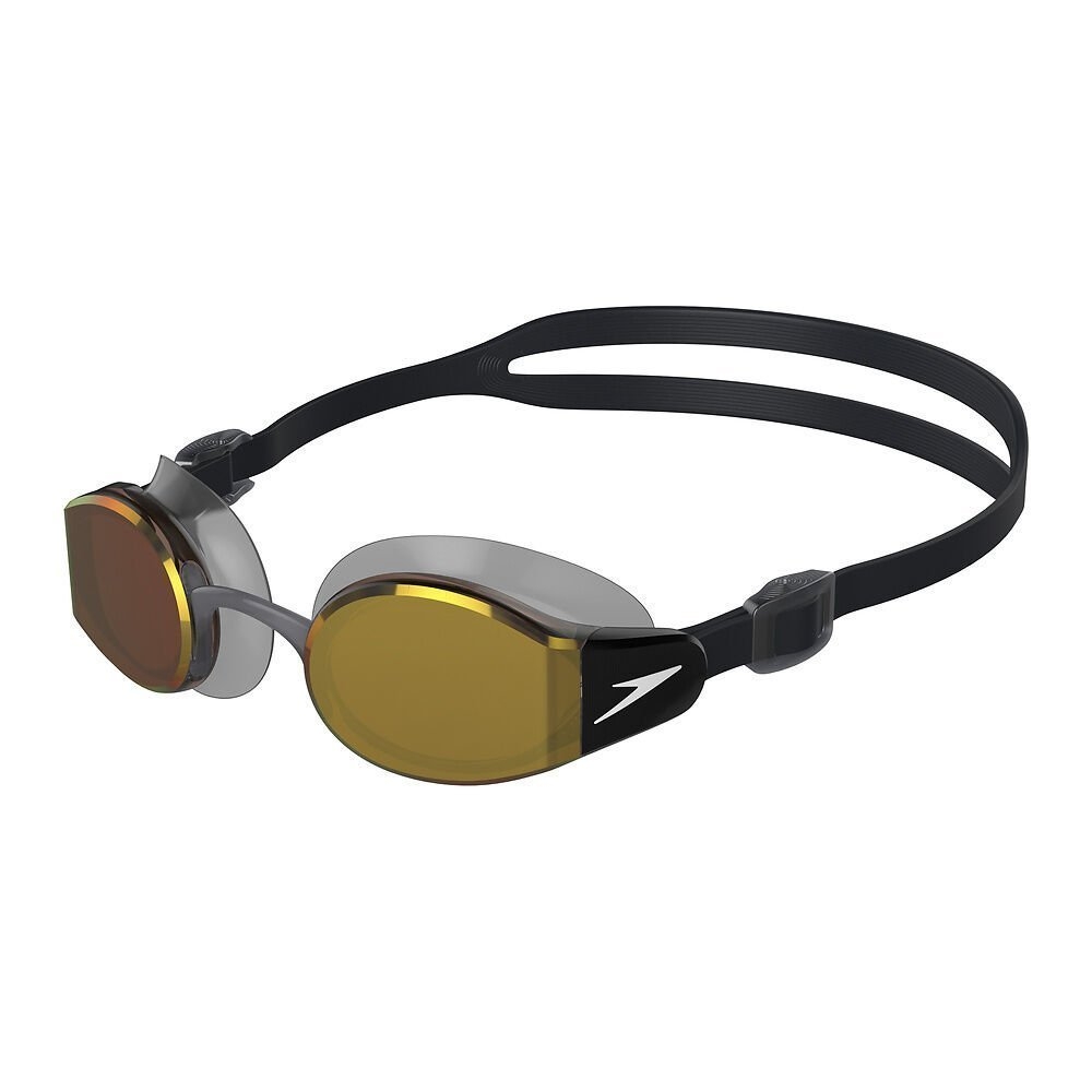 Speedo Mariner Pro Mirror Adult Swimming Goggles Black/Fire Gold