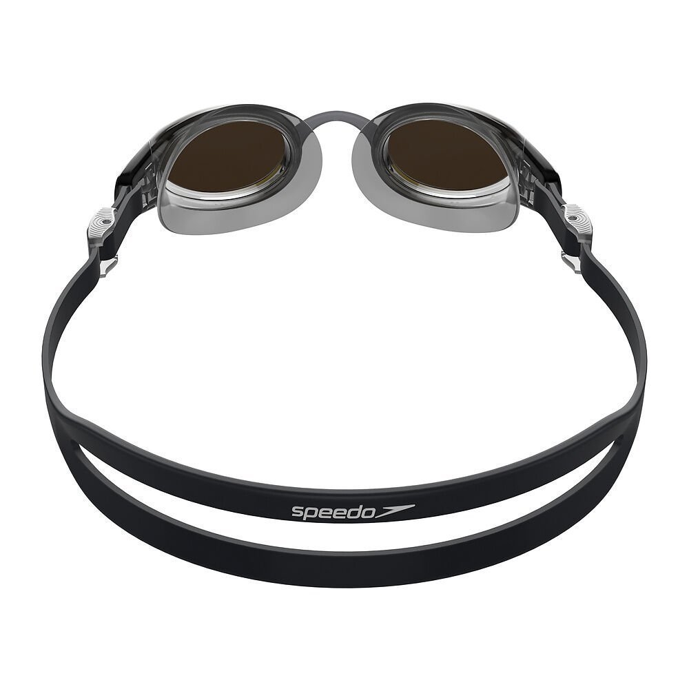 Speedo Mariner Pro Mirror Adult Swimming Goggles Black/Fire Gold