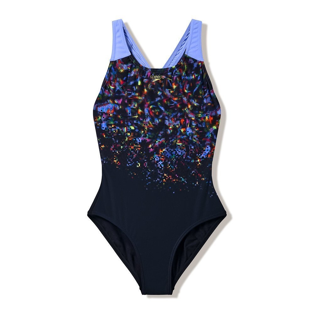 Speedo Engineered Print Splashback Junior Girls One Piece Swimwear