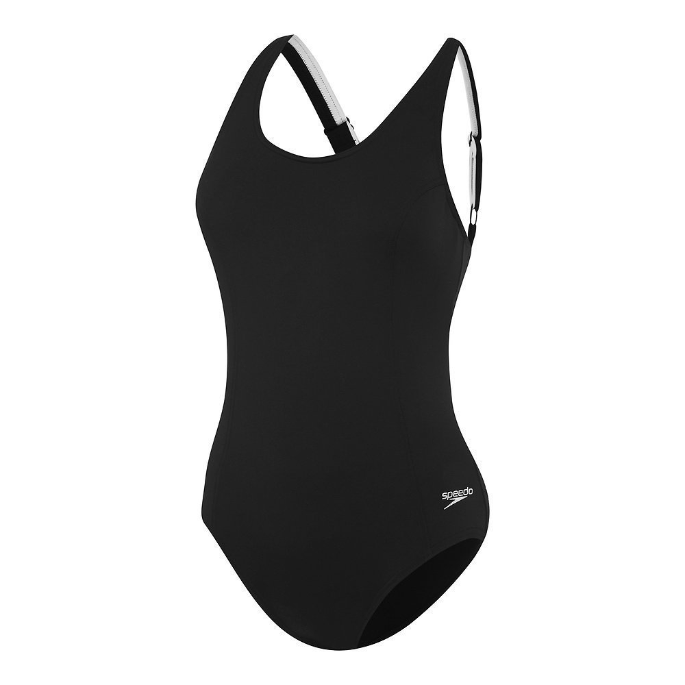 Speedo Concealed D-Cup Tank Openback Womens One Piece Swimsuit