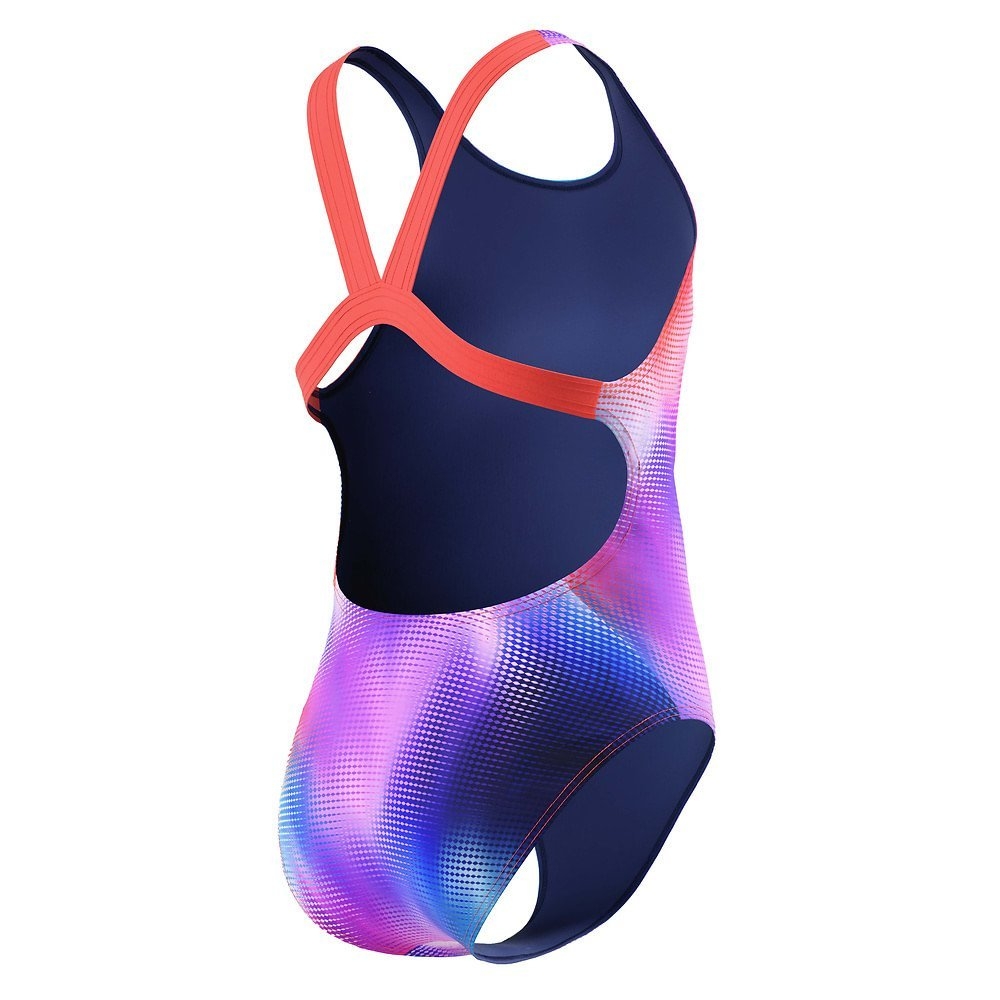 Speedo All Over Print Leaderback Junior Girls One Piece Swimsuit