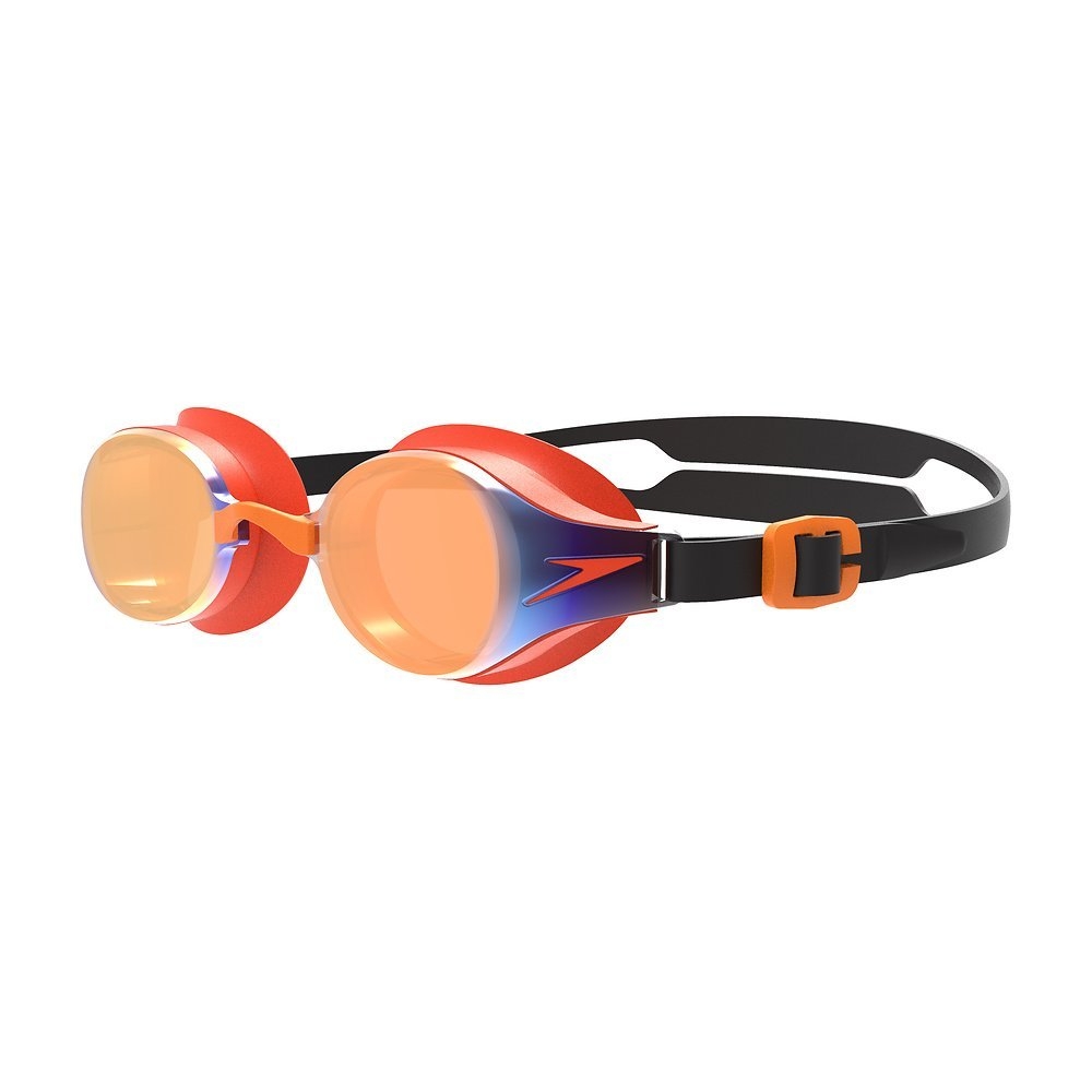 Speedo Hydropure Mirror Junior Swimming Goggles Black/Mango/Gold