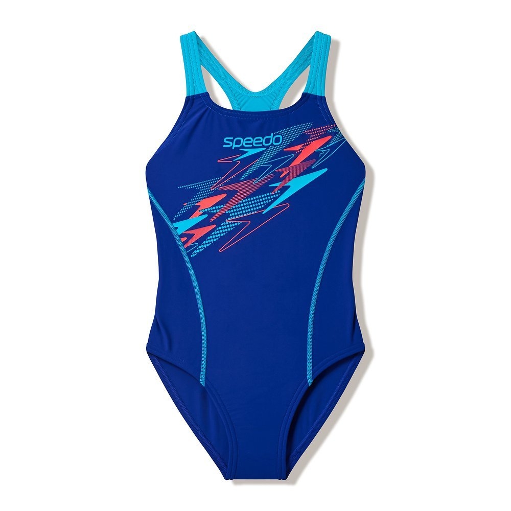 Speedo Medley Logo Medalist Junior Girls One Piece Swimsuit