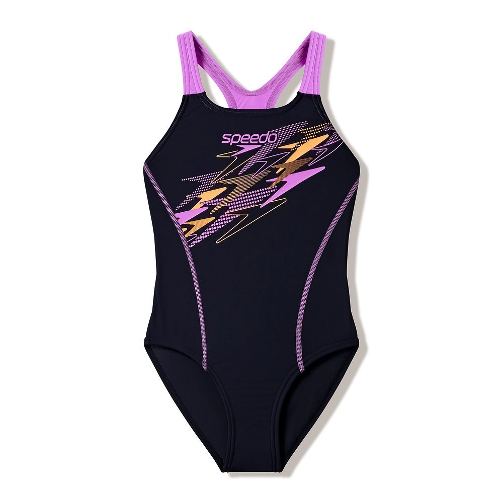 Speedo Medley Logo Medalist Junior Girls One Piece Swimsuit