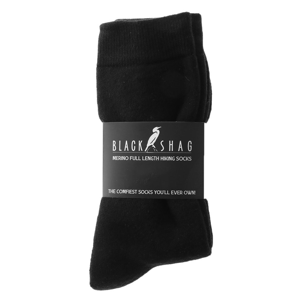 Black Shag Merino Full Hiking Socks