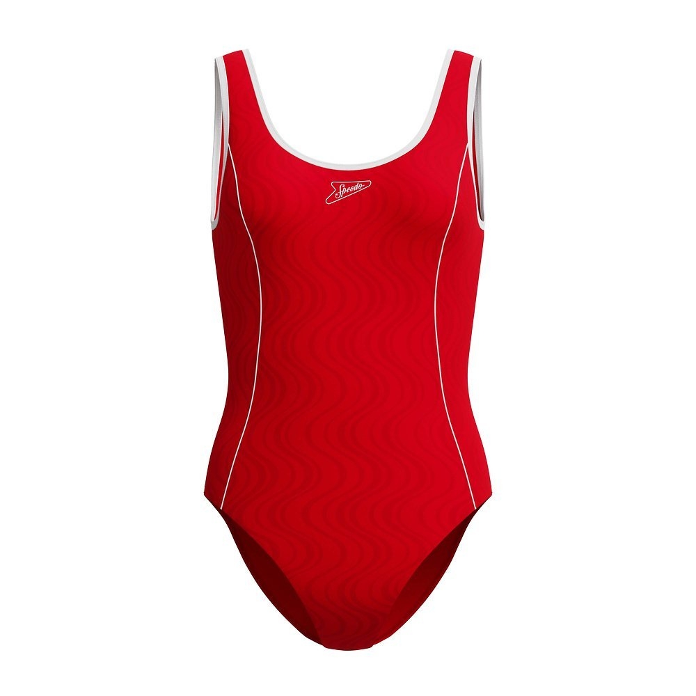 Speedo Textured Bound Scoop Womens One Piece Swimsuit