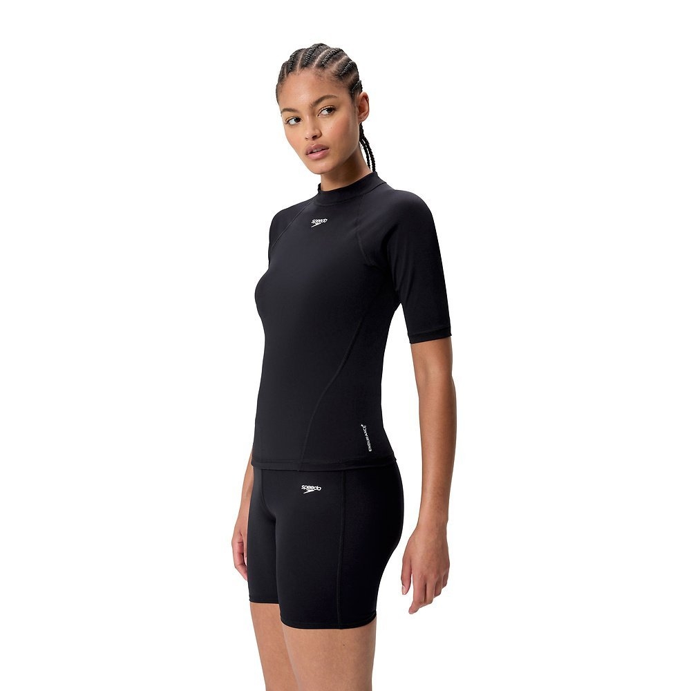 Speedo Classic Logo UPF40+ Womens Short Sleeve Rash Top